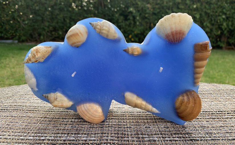 Κερί Διπλή Καρδιά Θαλασσινή